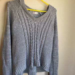 So Gray Hooded Knit Sweater US M